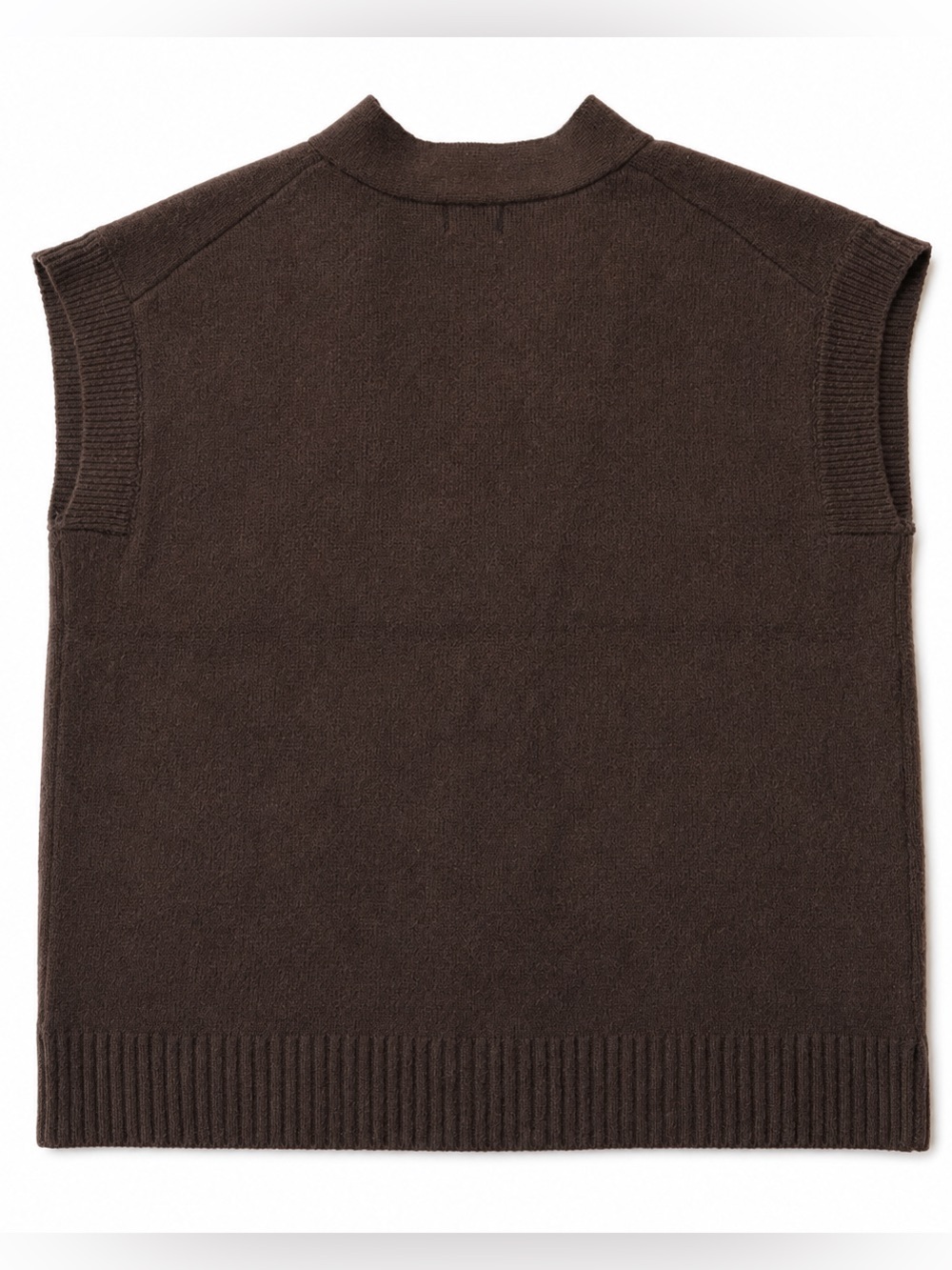 Women's Song of Style Chocolate Brown Button-Front Knit Vest Small - Picture 2 of 4